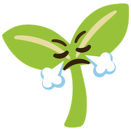 seedling and face with steam from nose