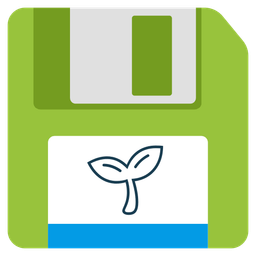 seedling and floppy disk