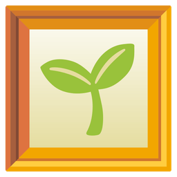 seedling and framed picture