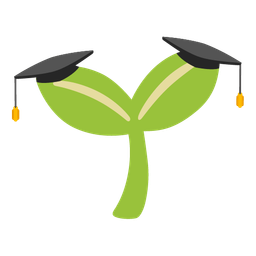 seedling and graduation cap