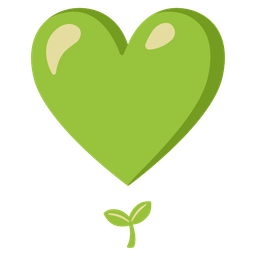seedling and heart exclamation