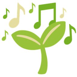 seedling and musical notes