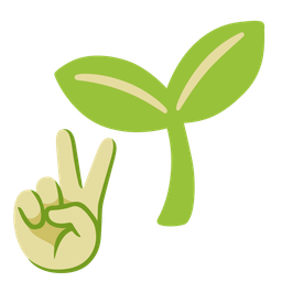seedling and peace symbol