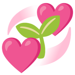 seedling and revolving hearts