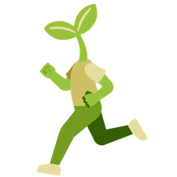 seedling and running shoe