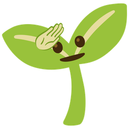 seedling and saluting face