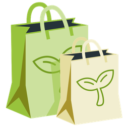 seedling and shopping bags