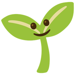 Seedling and Slightly smiling face