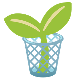 seedling and wastebasket