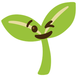 Seedling and Winking face