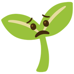 seedling and worried face