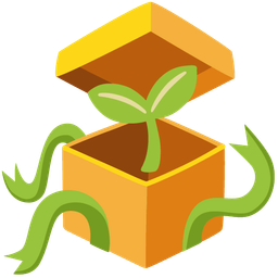 seedling and wrapped gift