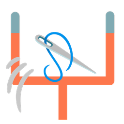 sewing needle and american football