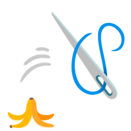 sewing needle and banana