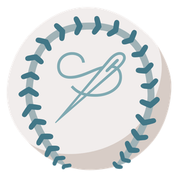 sewing needle and baseball