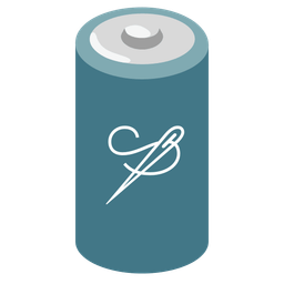 sewing needle and battery