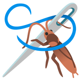 sewing needle and cockroach