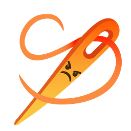 sewing needle and enraged face