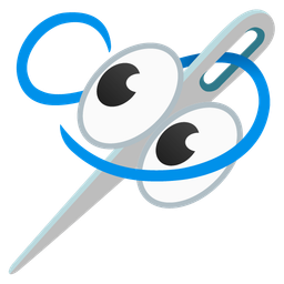 sewing needle and eyes