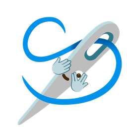 sewing needle and face with peeking eye