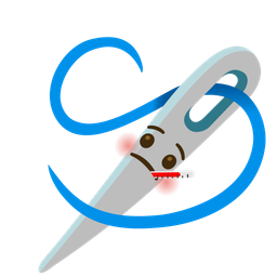 sewing needle and face with thermometer