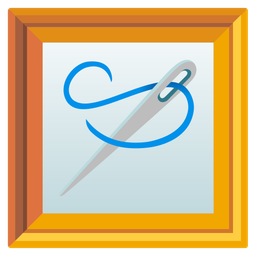 sewing needle and framed picture