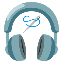 sewing needle and headphone