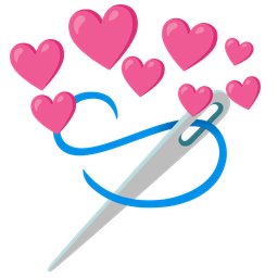 sewing needle and heart with arrow