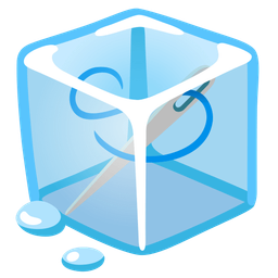 sewing needle and ice