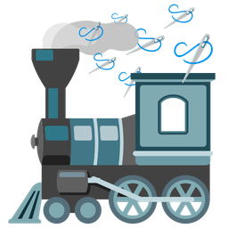 sewing needle and locomotive