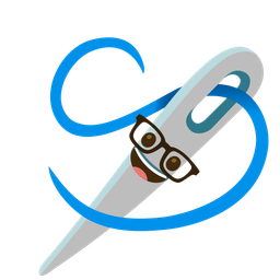 sewing needle and nerd face