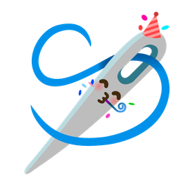 sewing needle and partying face