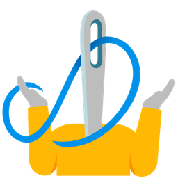 sewing needle and person shrugging