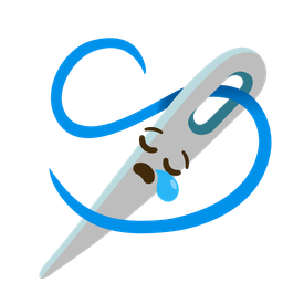 sewing needle and sleepy face