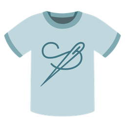 sewing needle and t-shirt