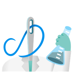 sewing needle and test tube