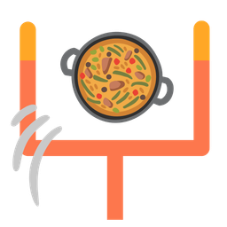 shallow pan of food and american football