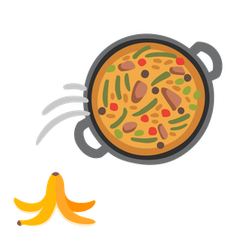 shallow pan of food and banana