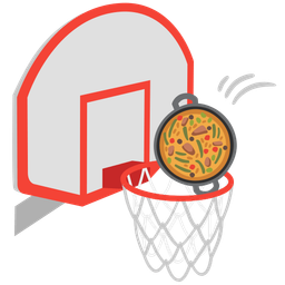 shallow pan of food and basketball