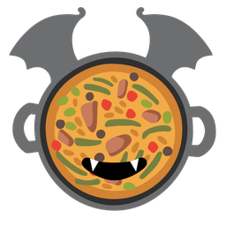 shallow pan of food and bat