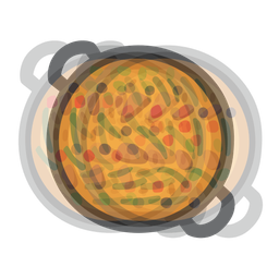 shallow pan of food and beating heart