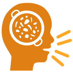 shallow pan of food and busts in silhouette