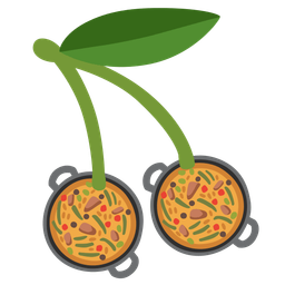 shallow pan of food and cherries