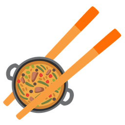 shallow pan of food and chopsticks