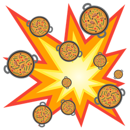 shallow pan of food and collision