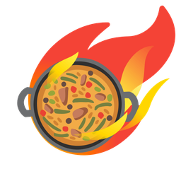 shallow pan of food and comet