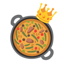 shallow pan of food and crown