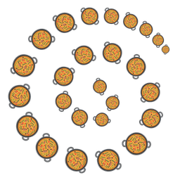 shallow pan of food and cyclone