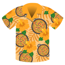 shallow pan of food and hibiscus