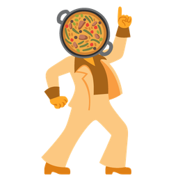 shallow pan of food and mirror ball